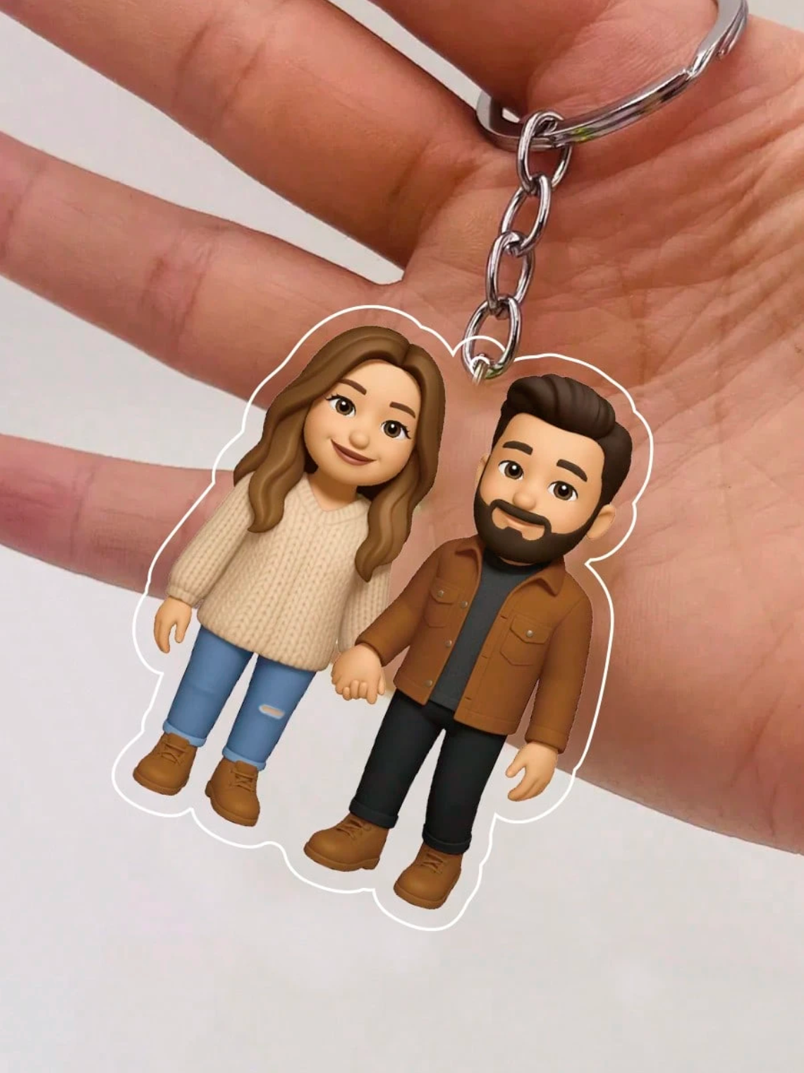 Porte-clés "Duo Amoureux" Personnalisé - Le Cadeau Saint-Valentin Unique