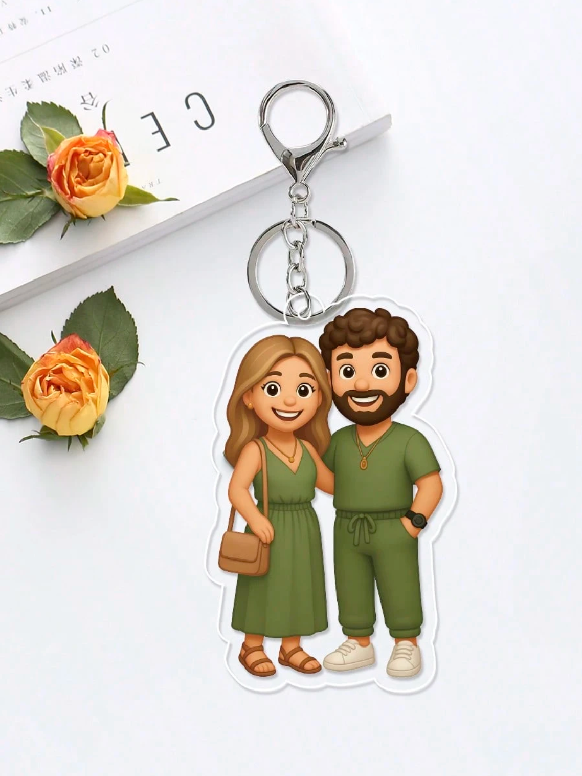 Porte-clés "Duo Amoureux" Personnalisé - Le Cadeau Saint-Valentin Unique